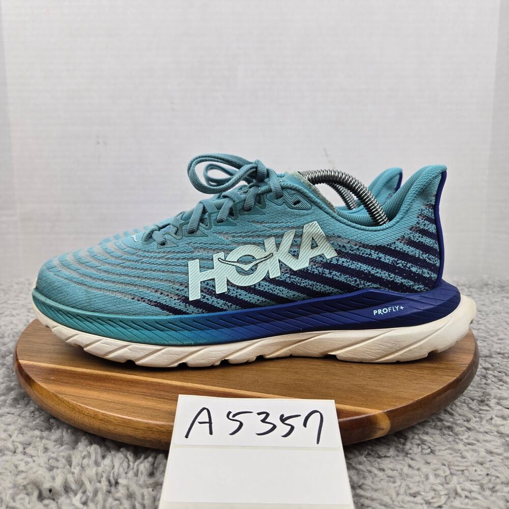 Hoka One One Womens 9.5B Mach 5 Ocean Mist Evening Sky Athletic Gym Running Shoe